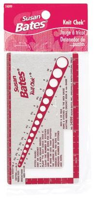 Susan Bates Knit Check Needle Sizer and Gauge Swatch Ruler