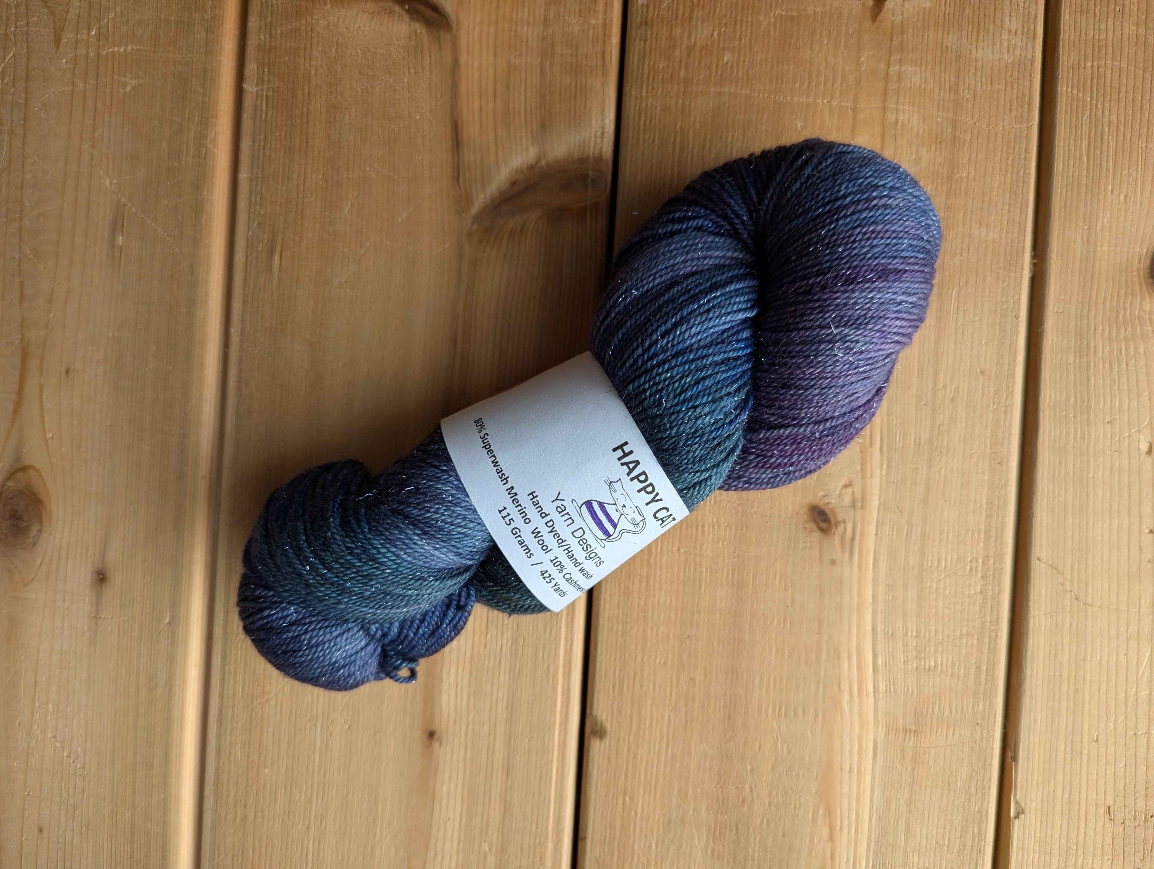 Happy Cat Yarn - Silver Sparkle Fingering