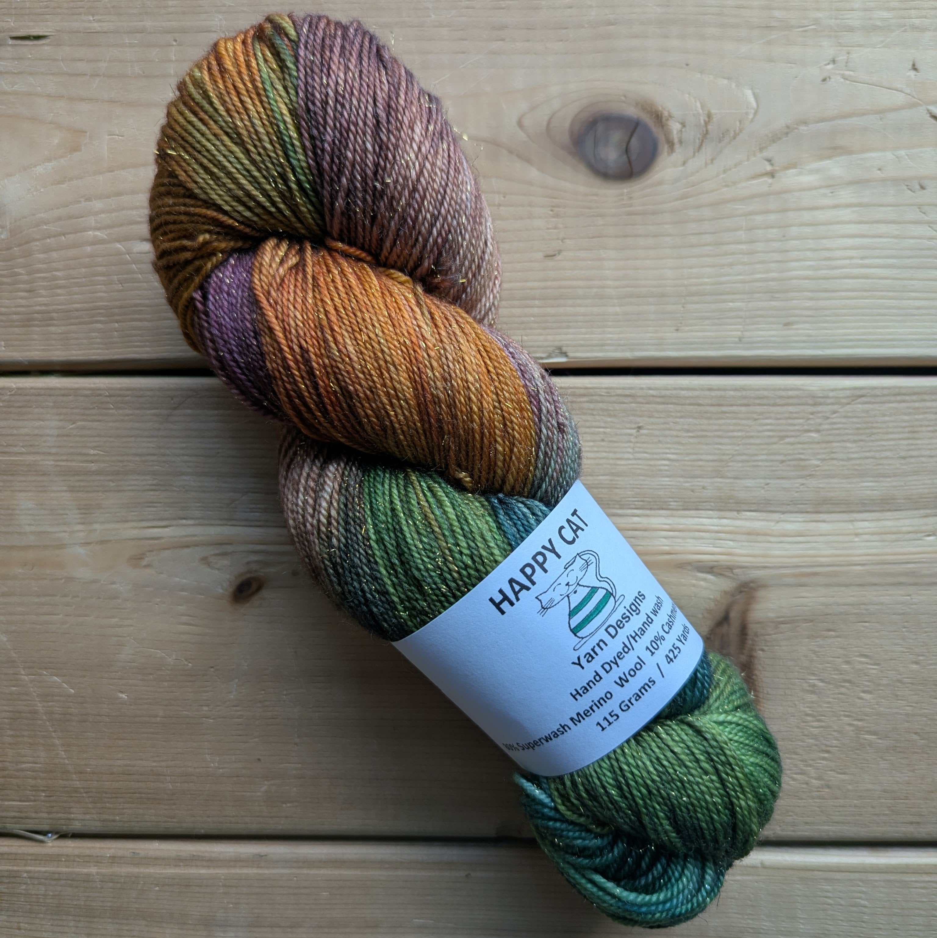 Happy Cat Yarn - Gold Sparkle Fingering