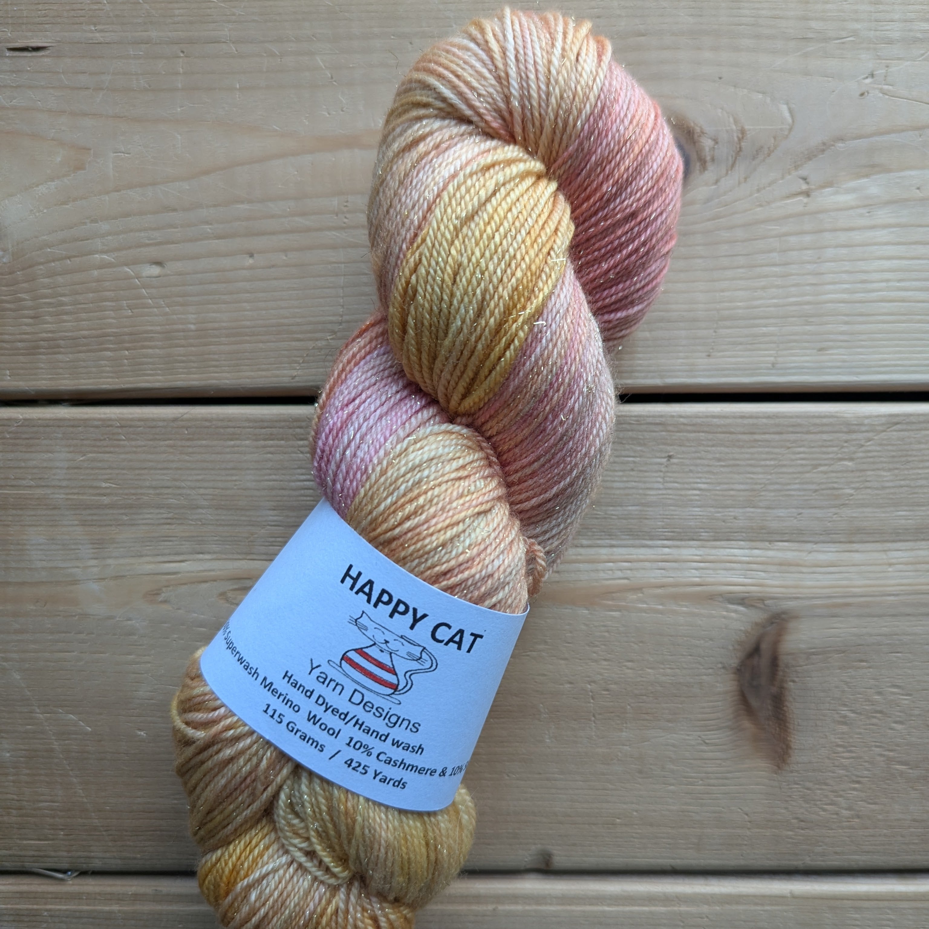 Happy Cat Yarn - Gold Sparkle Fingering