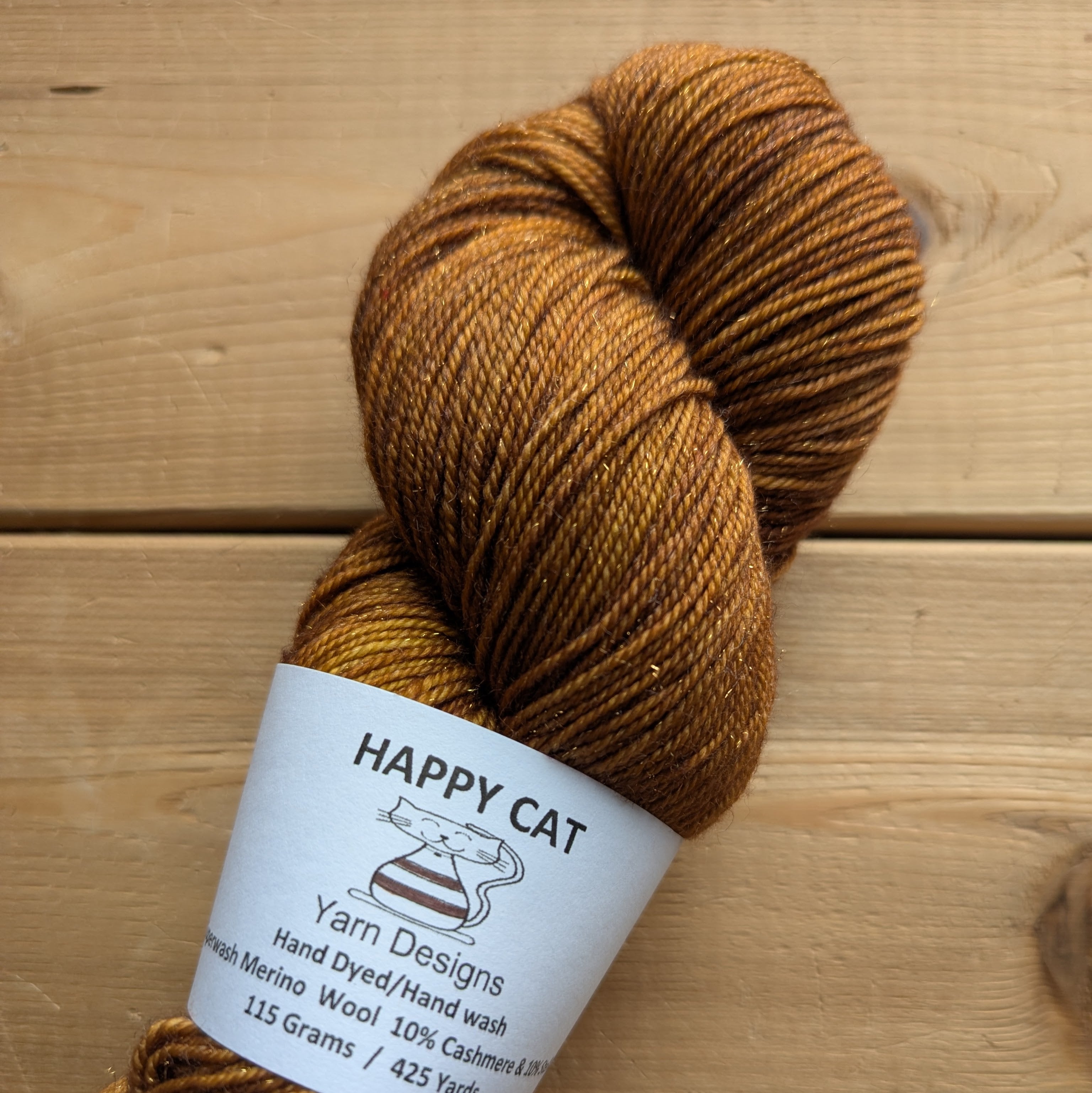 Happy Cat Yarn - Gold Sparkle Fingering
