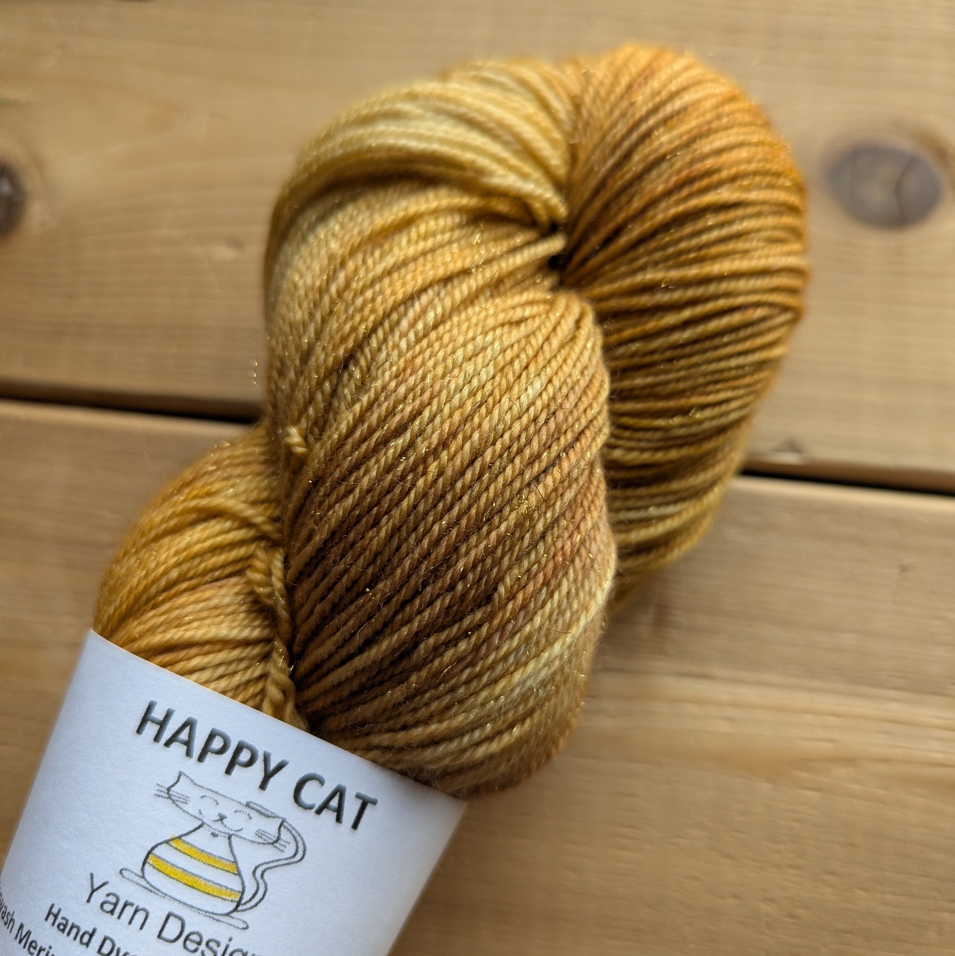 Happy Cat Yarn - Gold Sparkle Fingering